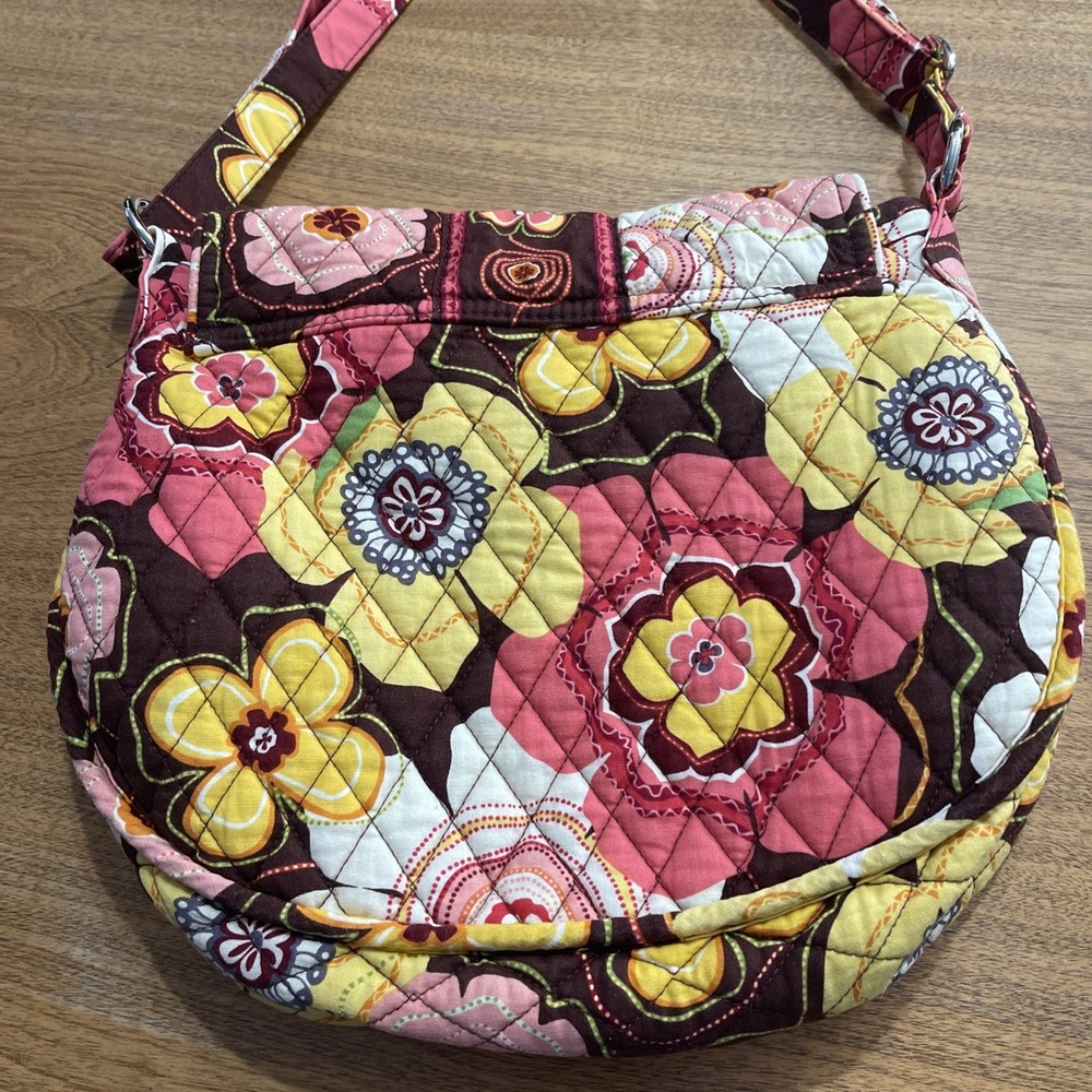 Vera Bradley Buttercup Saddle Up Bag-Crossbody-Shoulder Bag-Silver Ring - Picture 7 of 10